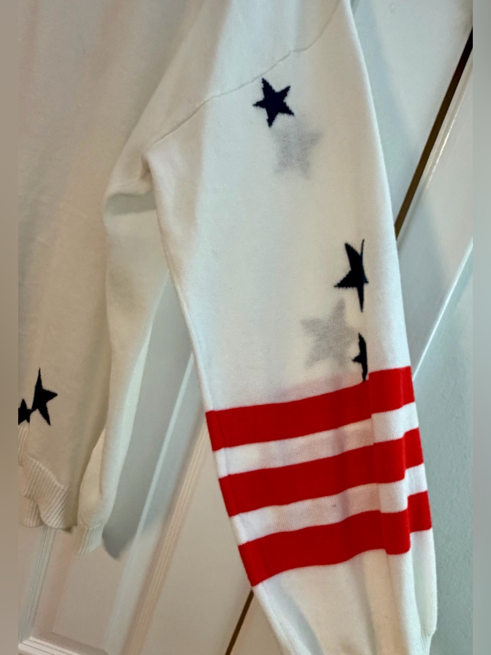 27 Miles Malibu Patriotic Stars & Stripes Open Cardigan Sweater | Women’s Medium - Picture 5 of 7